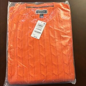 Club Room Men's Vibrant Orange Crewneck Sweater